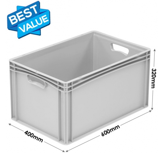 600 x 400 x 320mm Euro Stacking Containers with Hand Holes