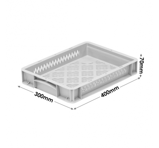 Small 400x300x70mm Ventilated/Perforated Plastic Tray