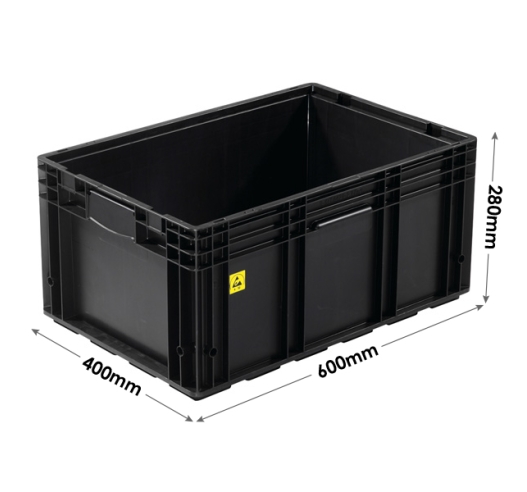 Electro Conductive Containers - 48 Litres (600 x 400 x 280mm) Interlocking Base