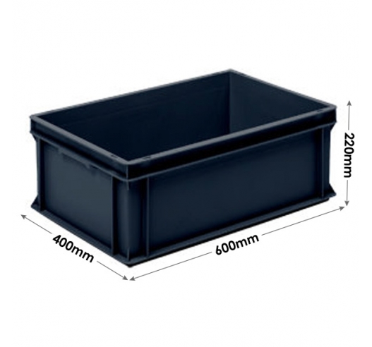 Euro Conductive Container 40 Litre (600 x 400 x 220mm)