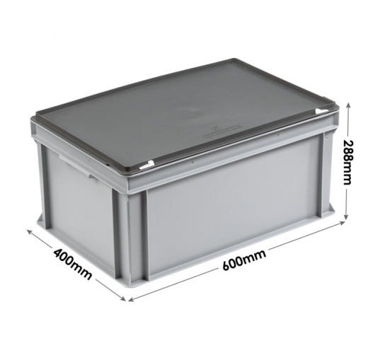 3-6426-1-CASE Grey Range Euro Container Case - 53 Litres with Smooth Base