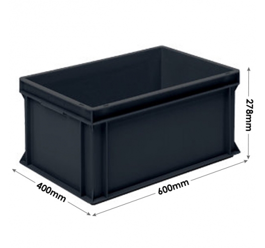 Euro Conductive Container 53 Litre (600 x 400 x 278mm)