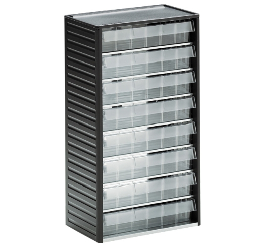 556-3 Small Parts Cabinet with 8 Clear Plastic Drawers