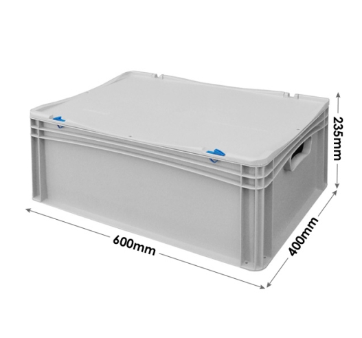Prime Economy Euro Container Cases (600 x 400 x 220mm) with Hand Holes