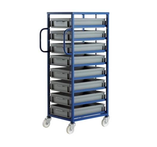 CT208P Mobile Tray Rack With 8 Euro Containers