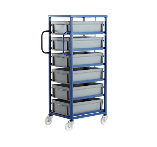 CT506P Mobile Tray Rack With 6 Euro Containers