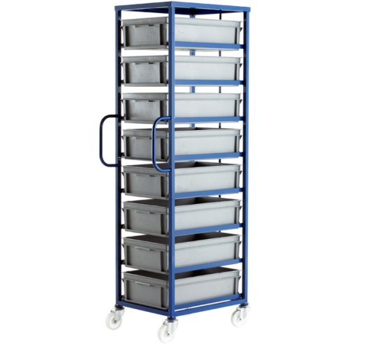 CT508P Mobile Tray Rack With 8 Euro Containers