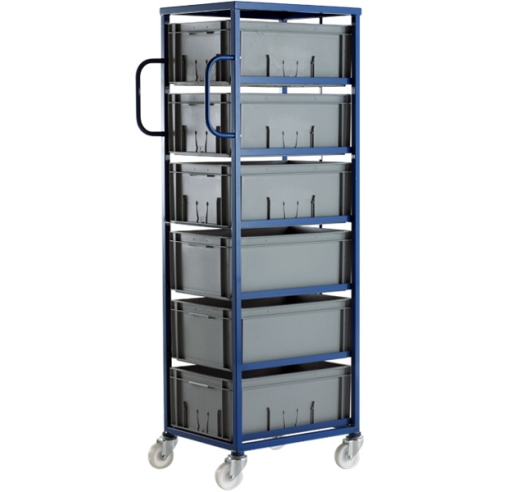 CT606P Mobile Tray Rack With 6 Euro Containers