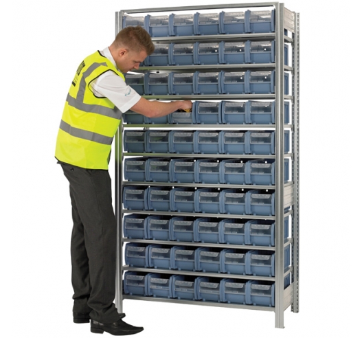 Kanban Shelving Bay With 60 CTB Picking Bins - 2 Sizes Available