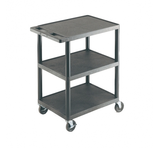 Plastic Shelf Trolley with 3 Flat Shelves