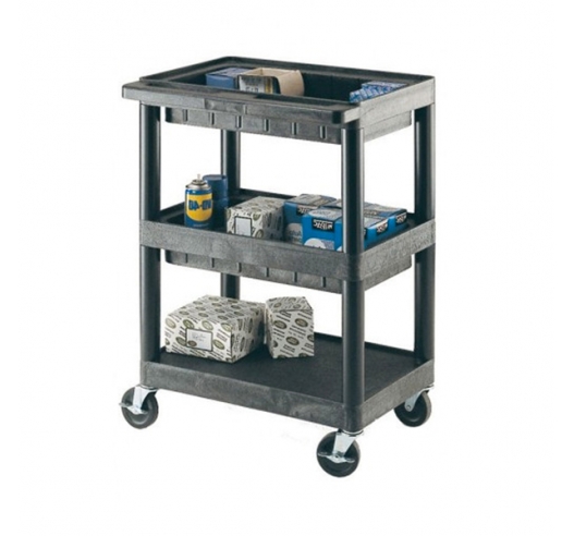 GI343L 3 Shelf Trolley with 2 Trays 1 Shelf
