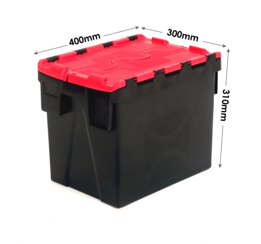 24 Litre Medium/Small Euro Crate with Black Body and Red Lid