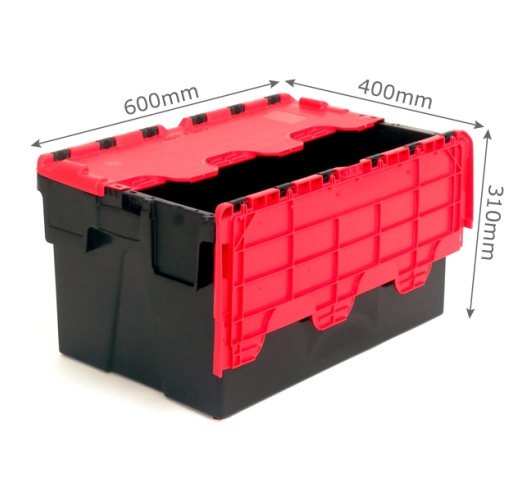 Black and Red Tote Boxes with 52 Litre Capacity