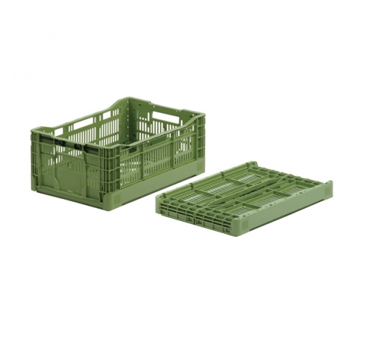 Foldable Ventilated Euro Containers with Ribbed Base (600 x 400 x 240mm) 42 Litres