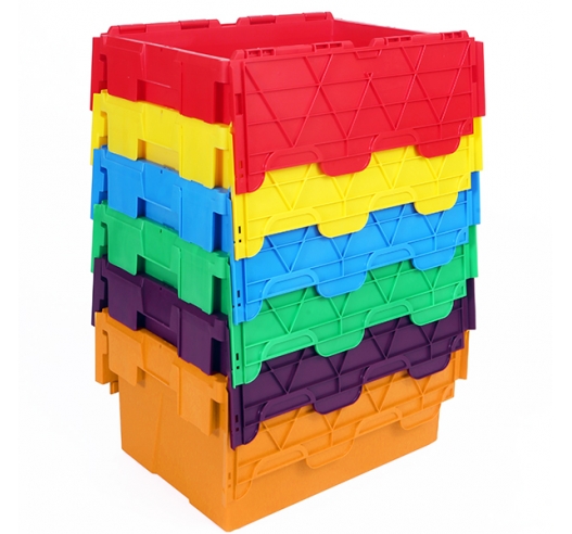 Plastic Crates In Red, Green, Blue, Yellow, Purple, Orange and Green