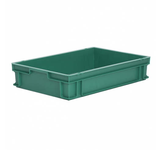 Green Plastic Stackable Tray with Solid Sides and Base