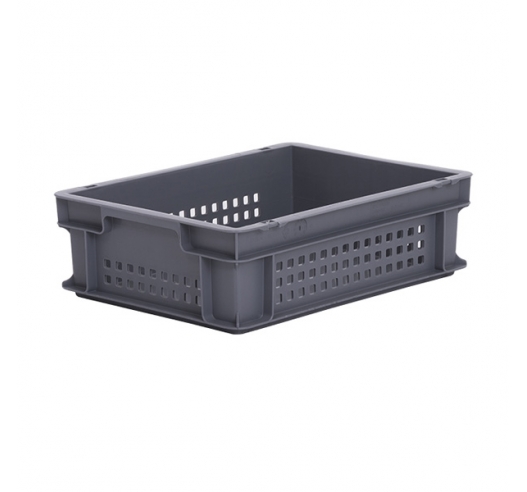 Grey Perforated Euro Plastic Container