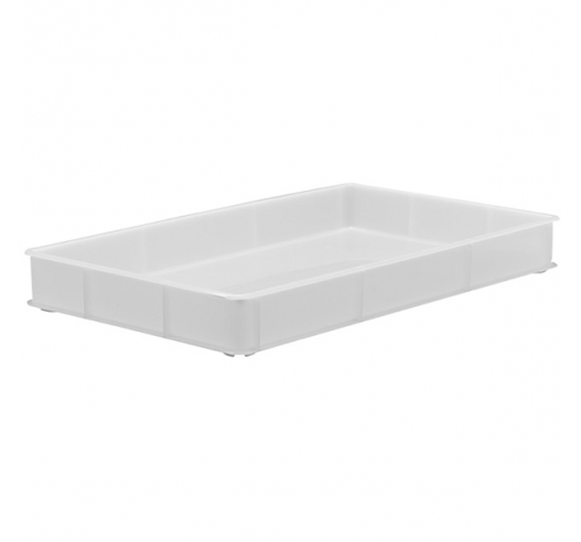 White Stacking Confectionery Trays with solid sides and base