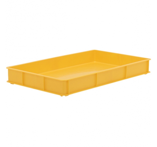 Yellow Stacking Confectionery Trays with solid sides and base