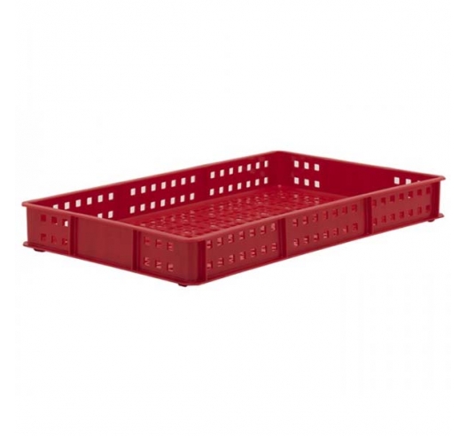 Red Stacking Confectionery Tray Ventilated Sides And Base