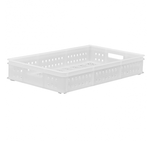 White Stacking Confectionery Trays 30 Litre Mesh Sides And Base