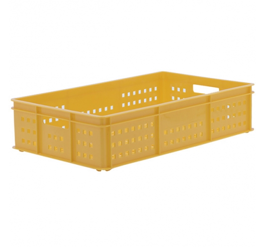 Yellow Stacking Confectionery Trays Mesh Sides And Base