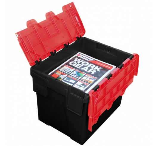 24 Litre Black and Red Storage Box Ideal for A4 Magazines