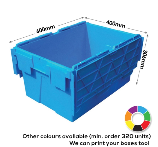 Coloured Plastic Crates in Orange, Purple, Blue, Red, Green and Yellow