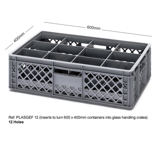 12 Holed Bottle Crate using Inserts PLASGEF 12