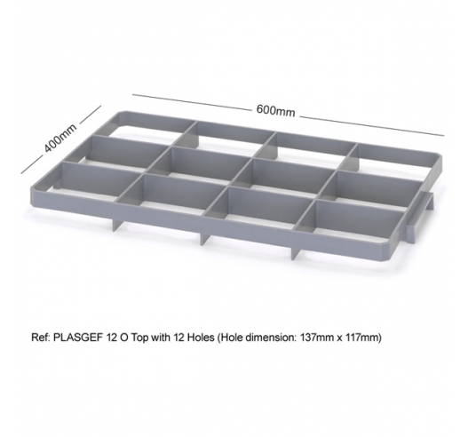 12 Hole Glass Divider / Bottle Crate Insert - Top Section