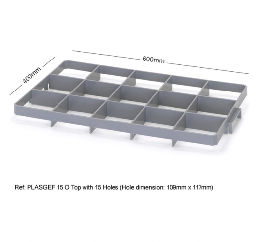 15 Hole Glass Divider / Bottle Crate Insert - Top Section