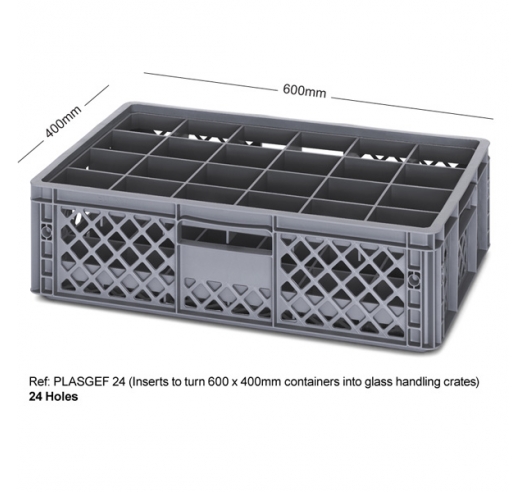 24 Holed Bottle Crate using Inserts PLASGEF 24