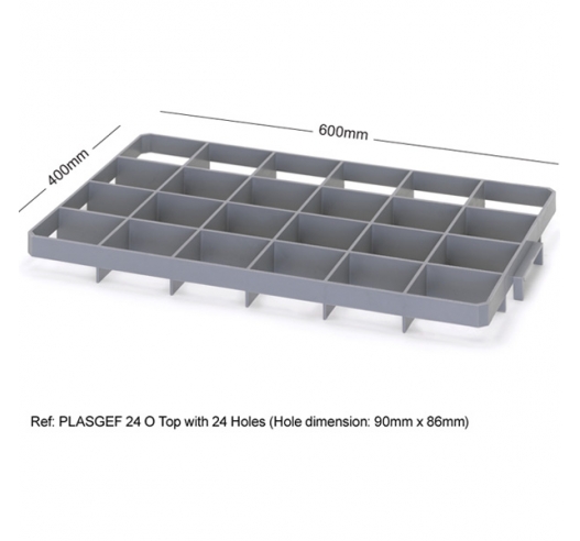 24 Hole Glass Divider / Bottle Crate Insert - Top Section