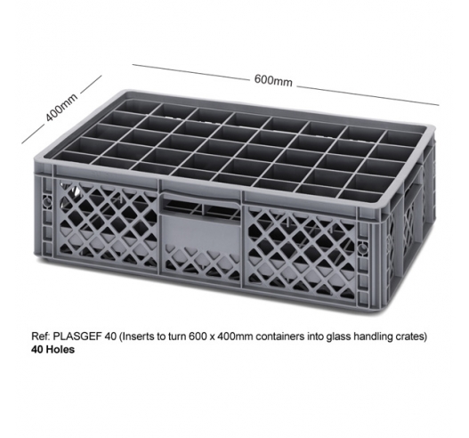 40 Holed Bottle Crate using Inserts PLASGEF 40