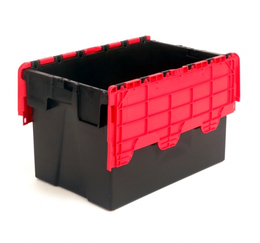 Plastic Container with Hinged Lids (Euro Standard) - Large 62 Litre Capacity