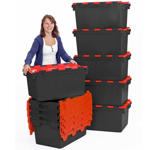 Plastic Storage Boxes with Hinged Lids