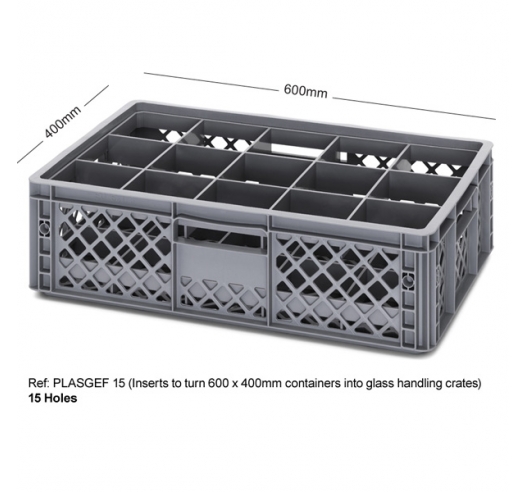 15 Holed Bottle Crate using Inserts PLASGEF 15