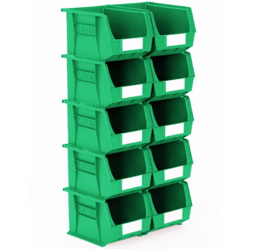 Pack of 10 Green Linbins Size 6
