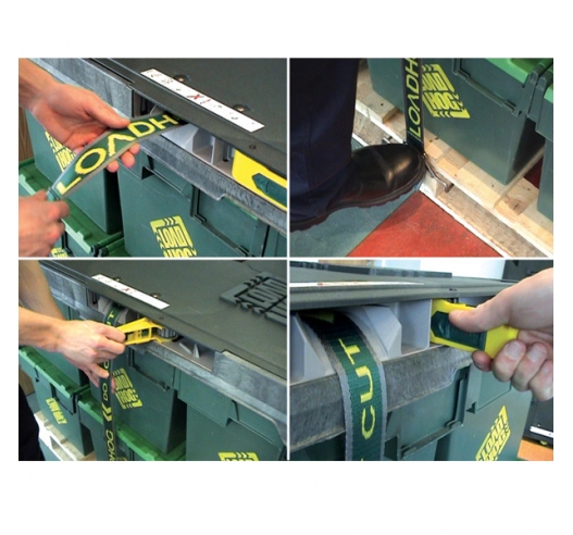 Loadhog Pallet Lid Strap Mechanism