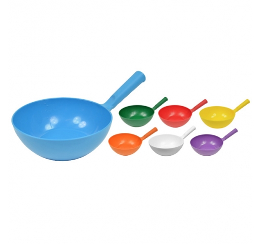 Round Plastic Bowl Scoop in Blue, Red, Yellow, Orange, White, Purple