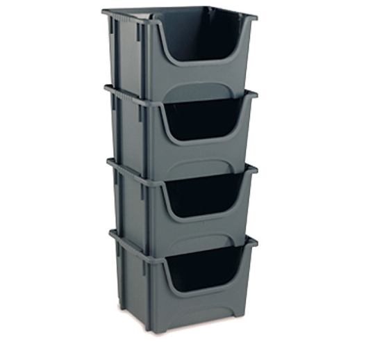 Large Plastic Space Bins Stacked