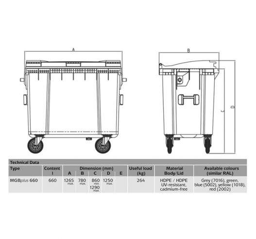 Wheelie Bin Specifications