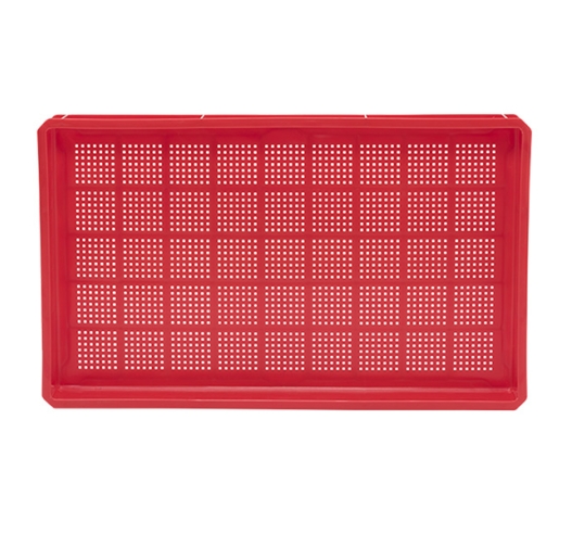Red Stacking Confectionery Trays Slotted sides and vented base