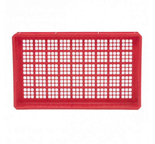 Red Stacking Confectionery Trays Mesh Sides And Base