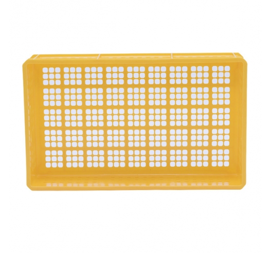 Yellow Stacking Confectionery Trays Mesh Sides And Base