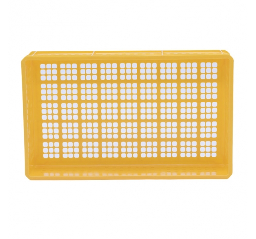 Yellow Stacking Confectionery Trays Mesh Sides And Base