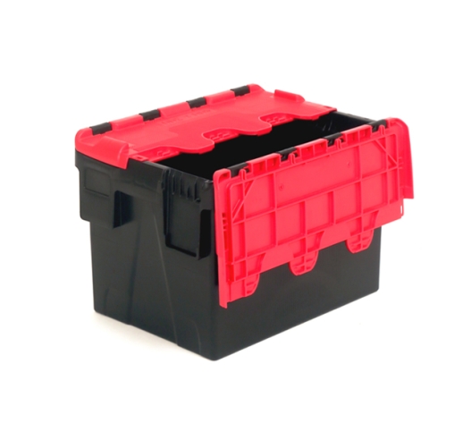 Black and Red Attached Lid Container 21 Litres