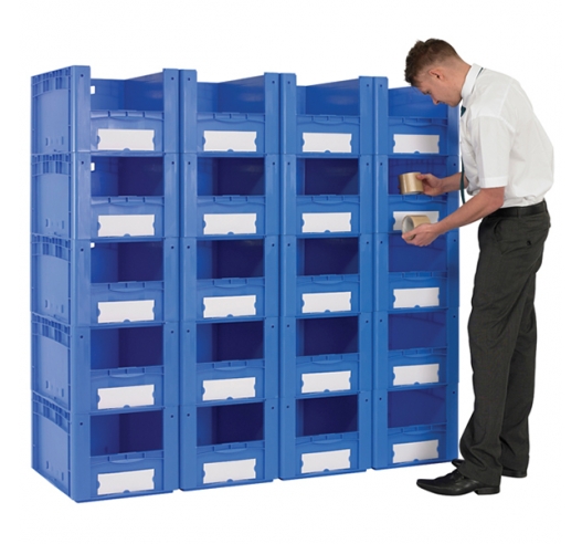 Pick Wall Of 20 Medium Euro Containers With Open Fronts