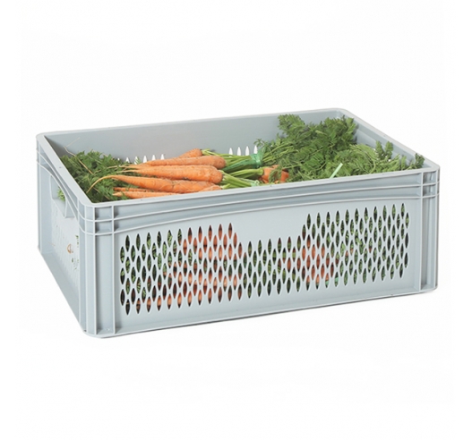 Ventilated Euro Container with Hand Holes