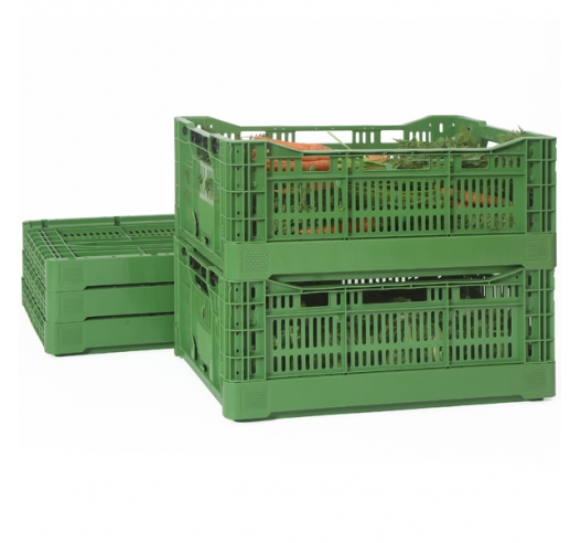 Foldable Ventilated Euro Containers 42 Litres Stacked